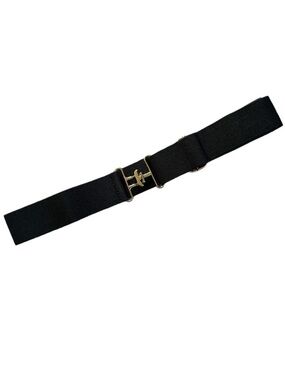 NEW Equestrian Elastic Surcingle Belt - Black with gold buckle -One Size